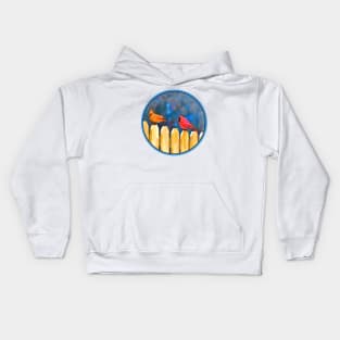 Cardinals on the Fence Kids Hoodie